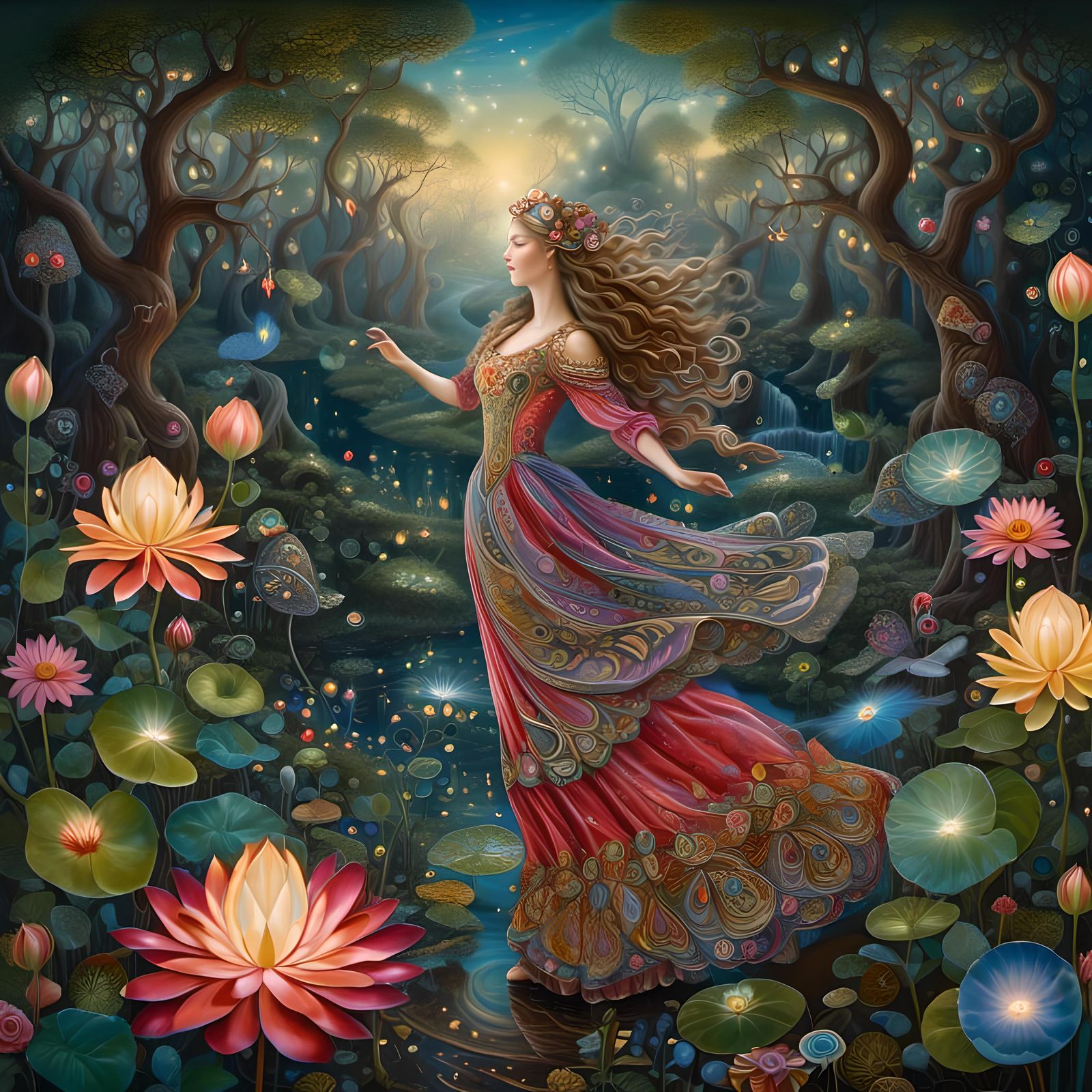 Enchanted Forest Dance: Whimsical Candy Art Style