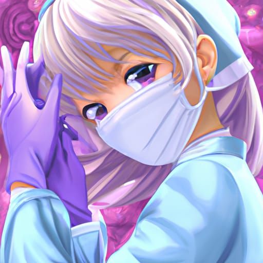 Cute Surgical Nurse in Anime Style Illustration