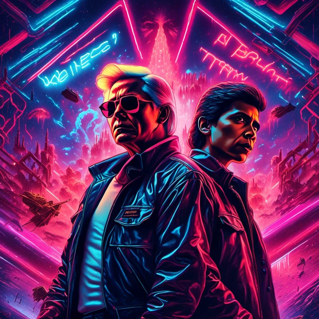 Obama vs Trump: Synthwave Kung Fury Movie Poster