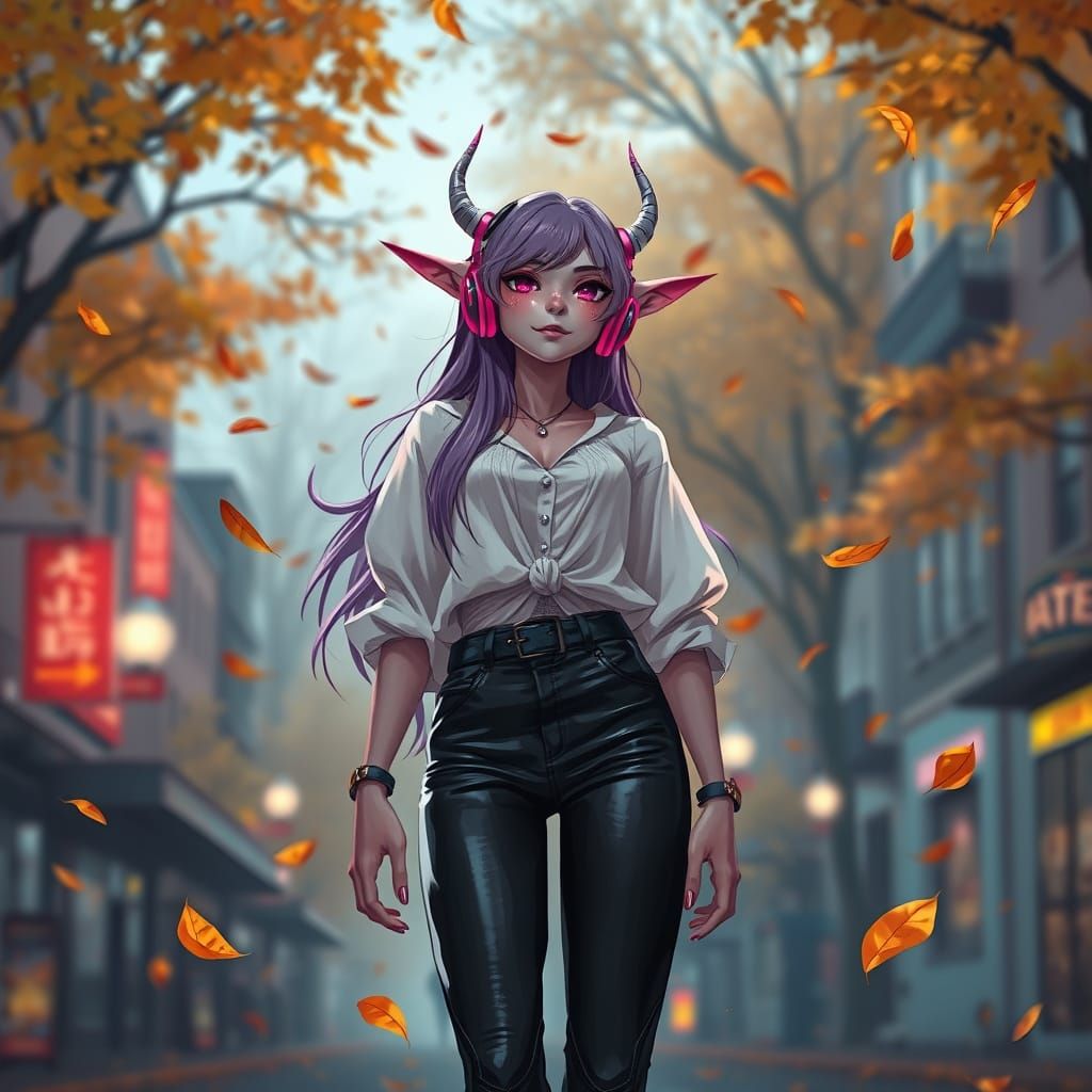 Orc Girl Serenity in Autumn Wind