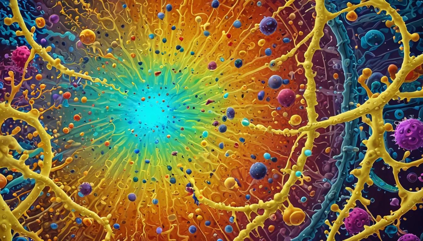 Microscopic Dance Battle in Fluor Color Style