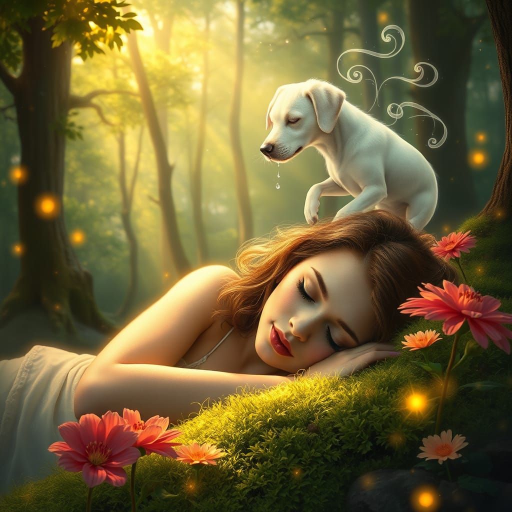 Mystical Forest Scene with Whispers of Magic