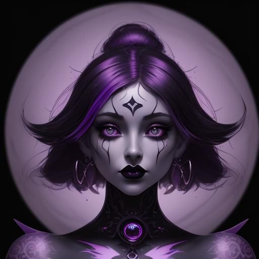 Black and Purple Lips with Gemstones: Surreal Concept Art