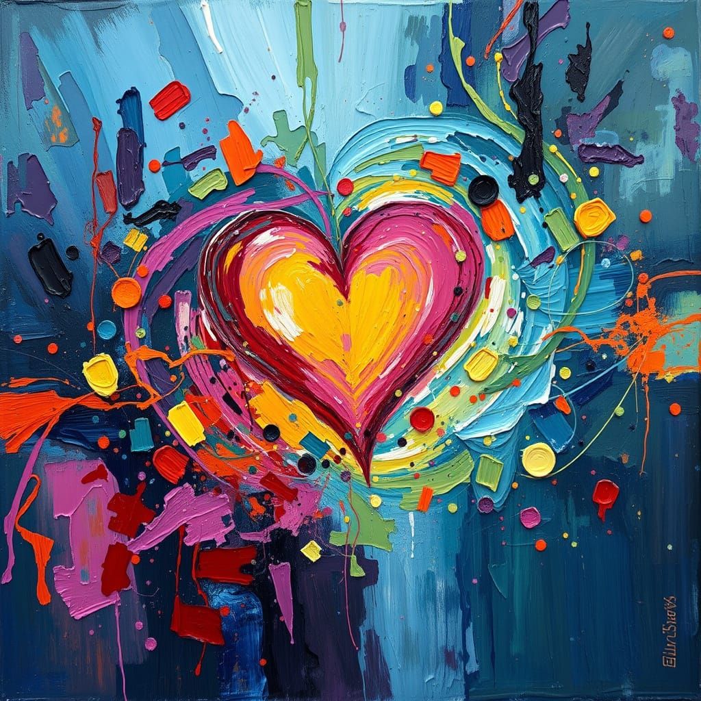 Expressionist Oil Painting of Intense Desire