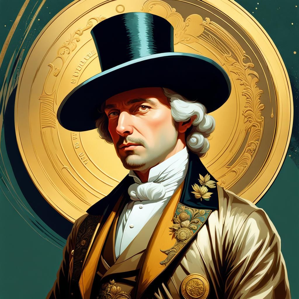 Noble Man Portrait in Digital Splash Art Style