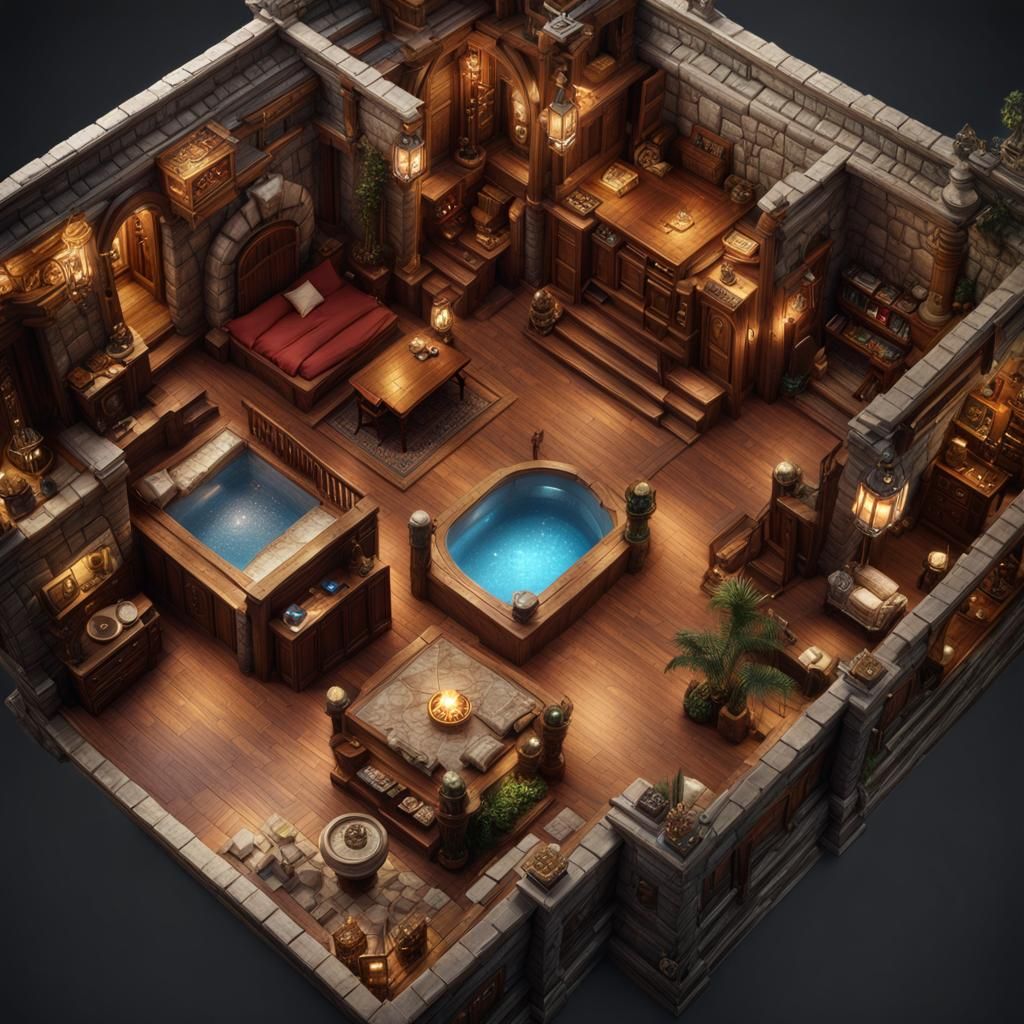 Magical Bedroom Battlemap for Dungeons and Dragons