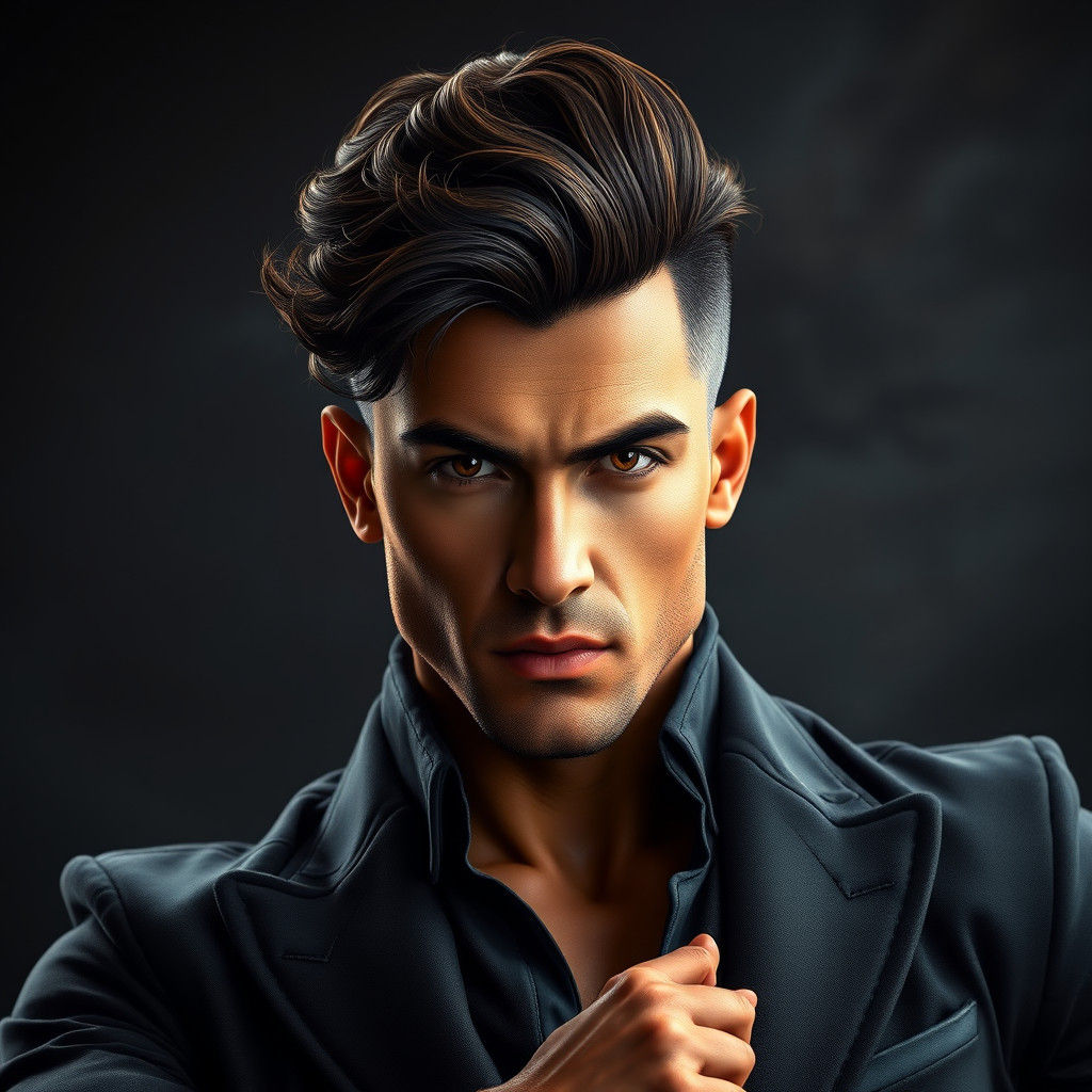 Elegant Man in Dreamlike Matte-Painted Style