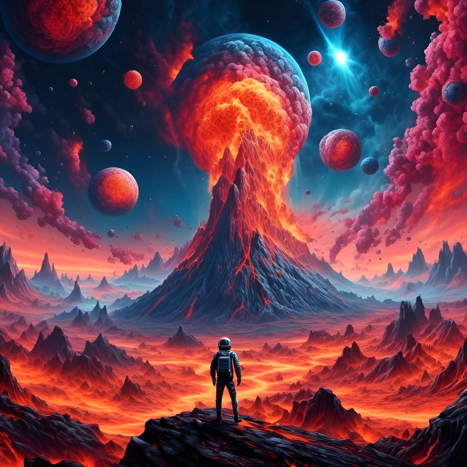 Colorful Manga Volcanic Explosion in Space