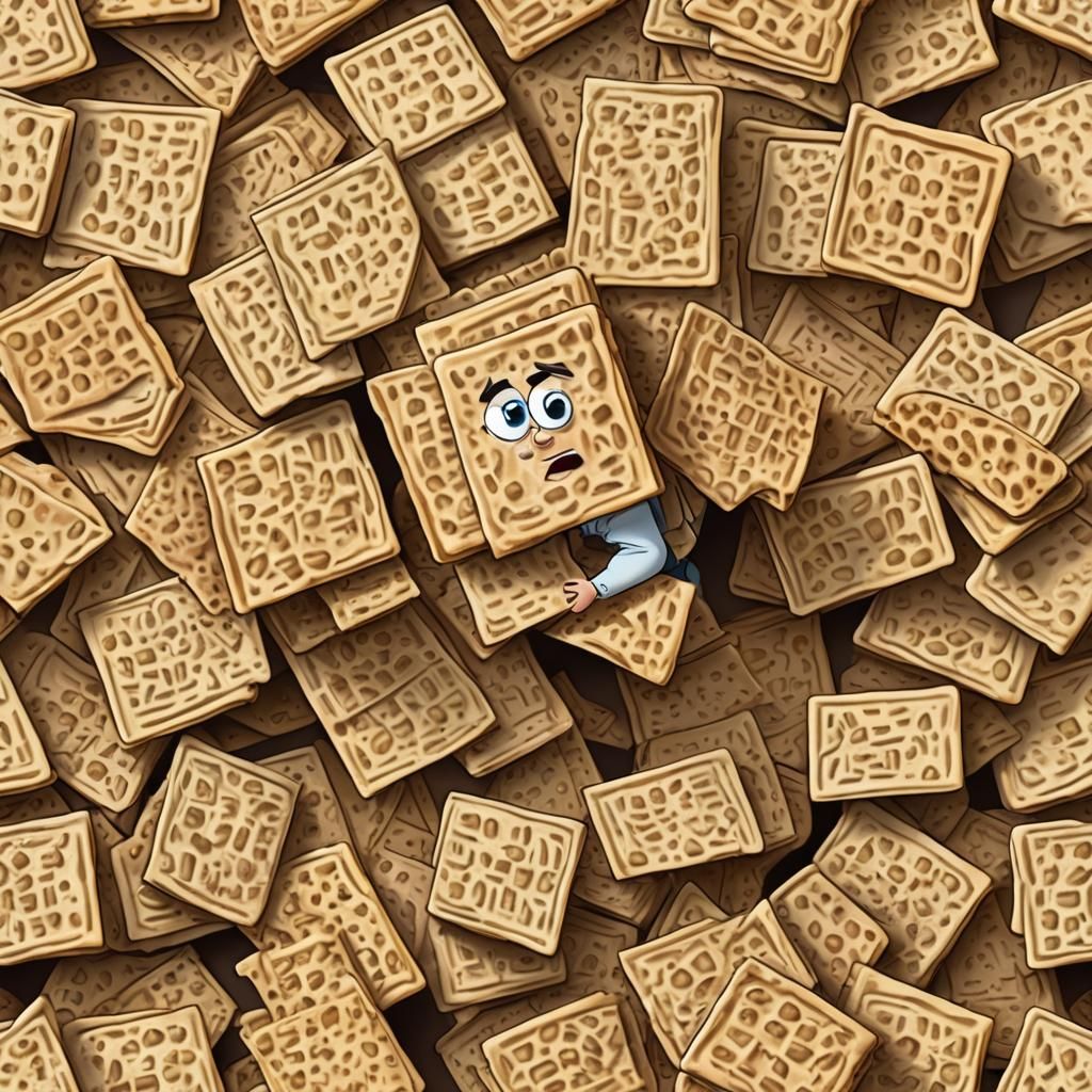 Funny Cartoon: Boy Searches for Hidden Matzah