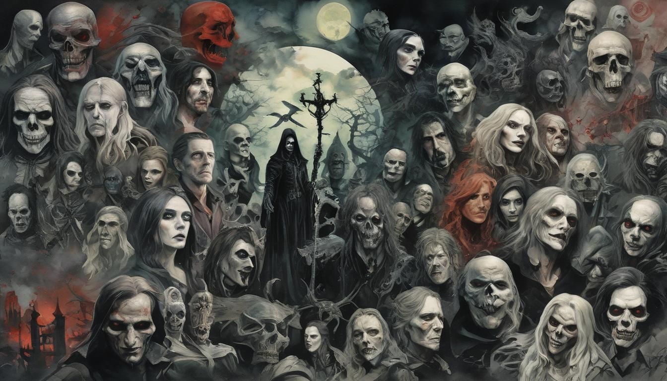Sinister Montage of Fantasy and Horror in Watercolor