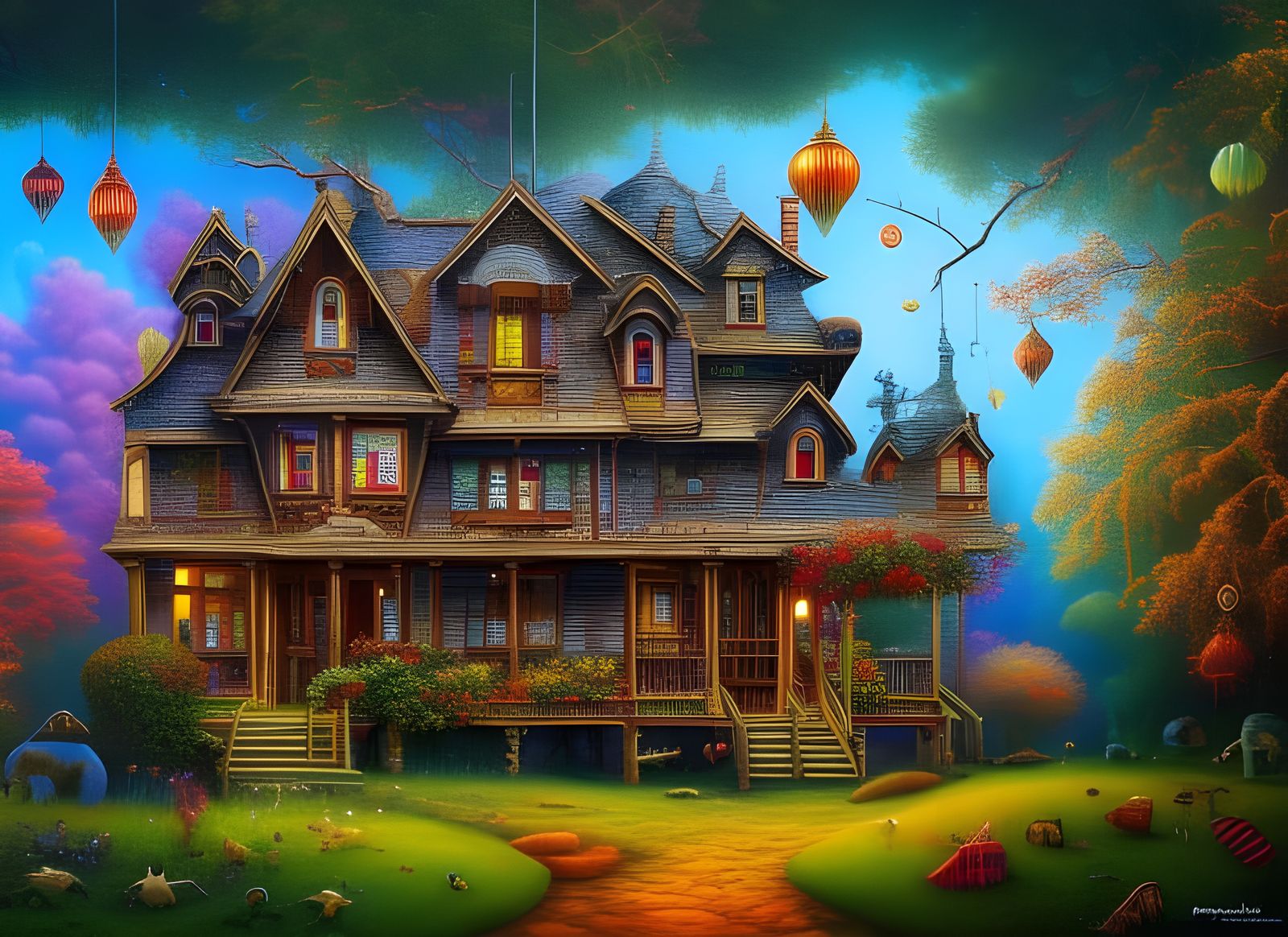 Surreal Psychedelic House in 8k Resolution