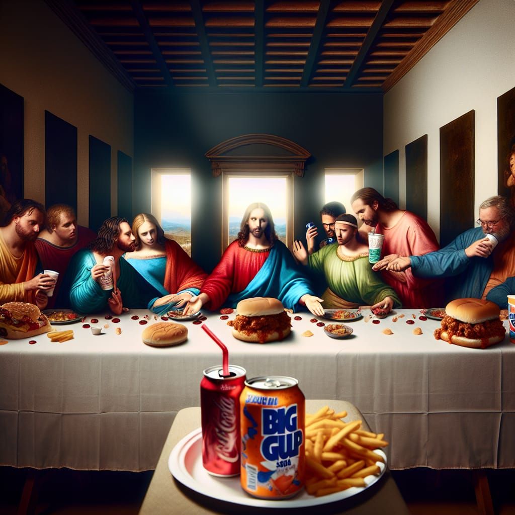 The Last Supper with Sloppy Joes and Big Gulp Sodas