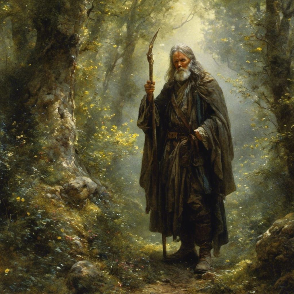 Wizard in Enchanted Woods: Light Fantasy Style