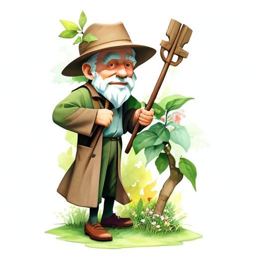 Whimsical Forest Scene in Watercolor Style