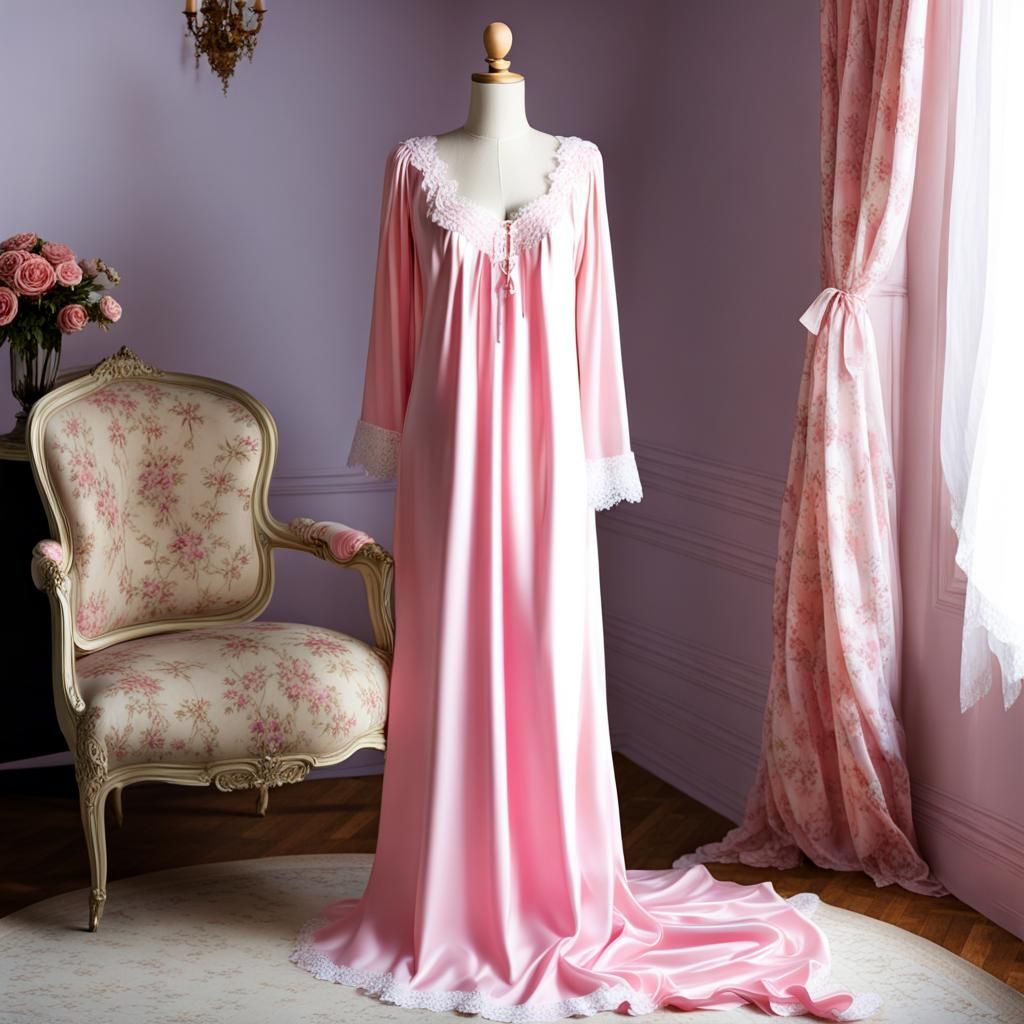 Rococo Pink Nightgown on Dress Form