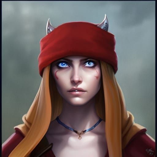 Fantasy Portrait of Celtic Warrior Woman: Digital Art