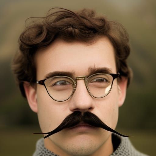 Magnificent Dark Mustache Close-Up