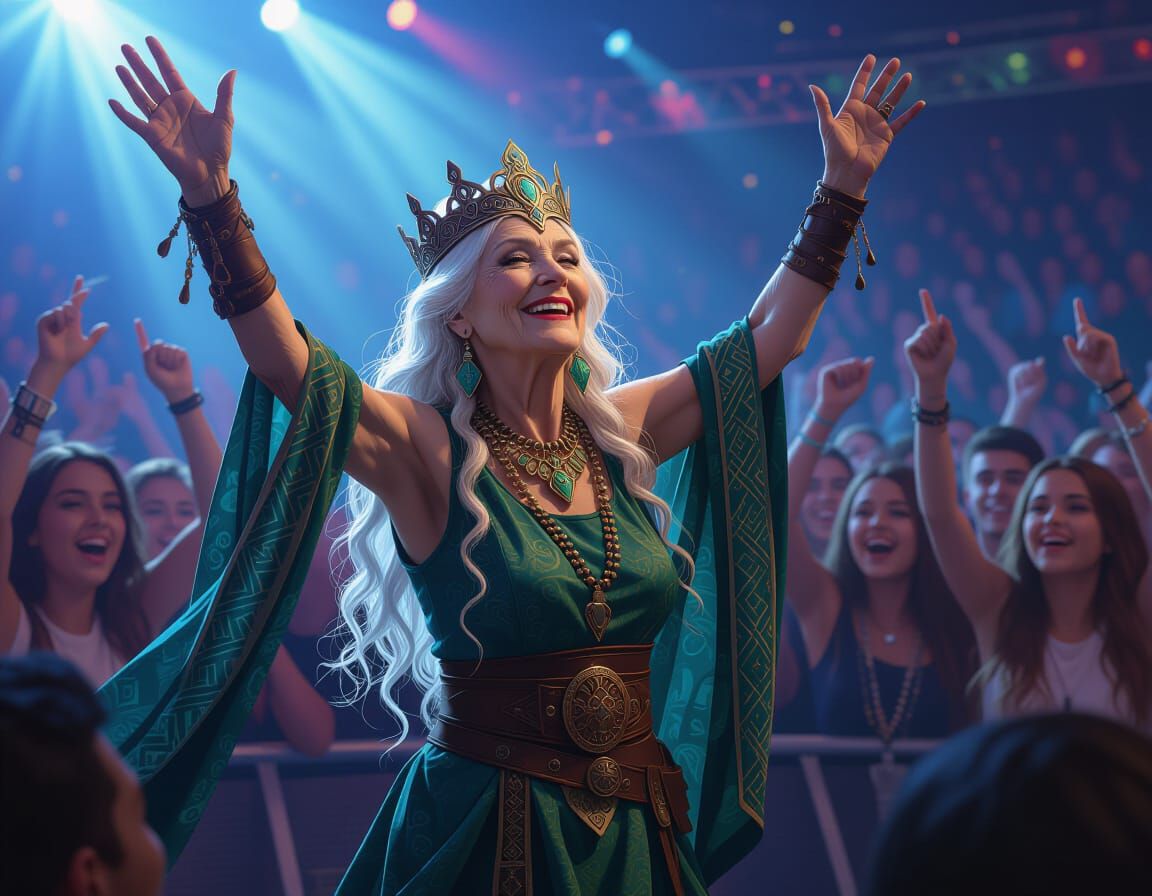 Celtic Queen Rocks Out in Dark Fantasy Style