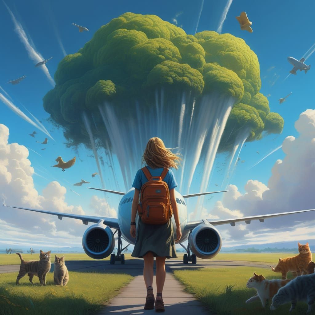 Effortless Airborne Beauty in a Dreamlike Landscape