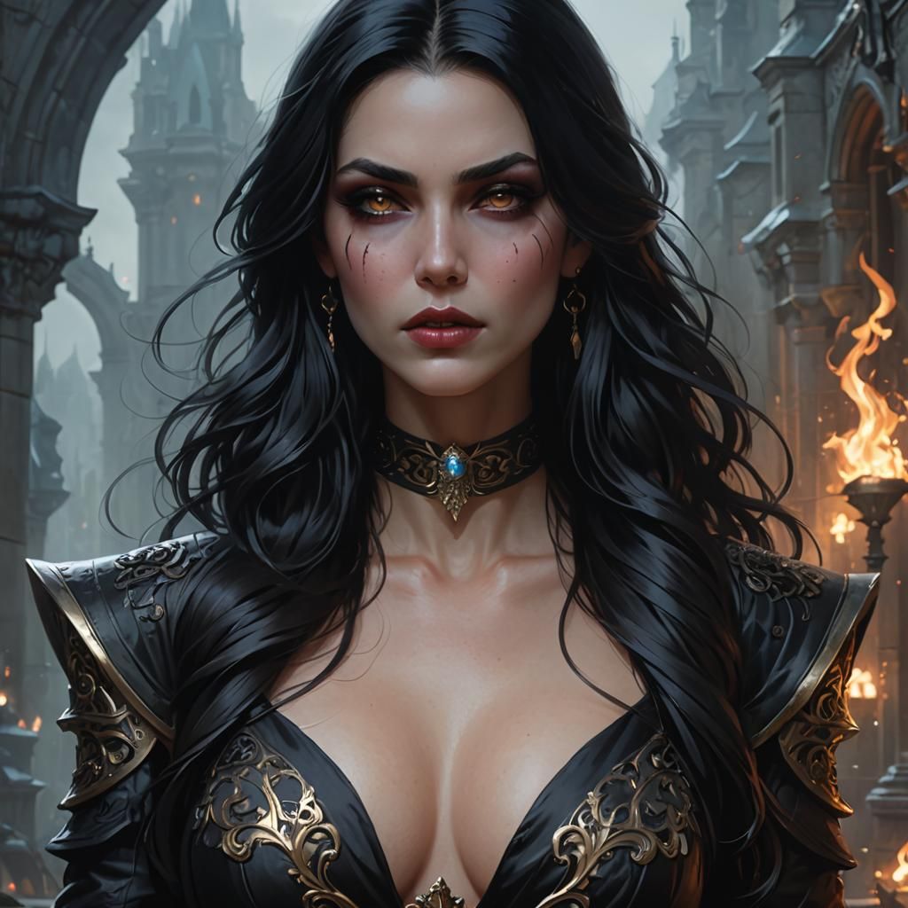 Epic Female Necromancer with Undead Army