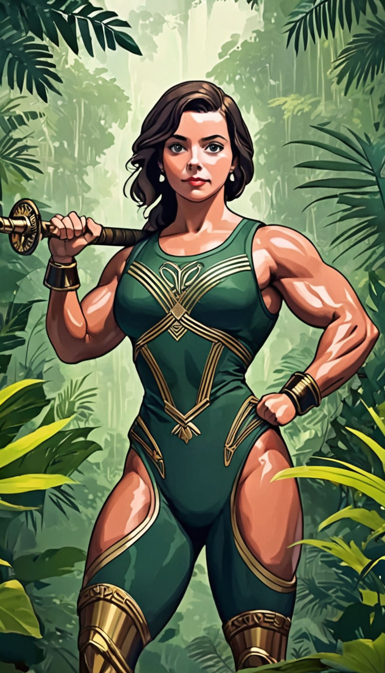 Victorian Amazon Warrior in Epic Anime Style