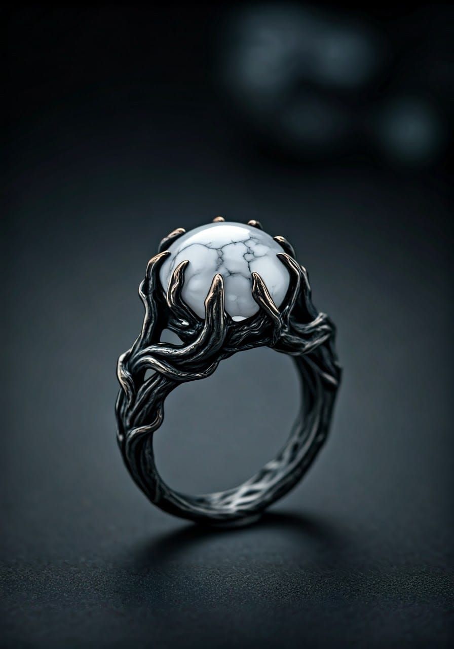 Marble Magic Ring with Ancient Texture