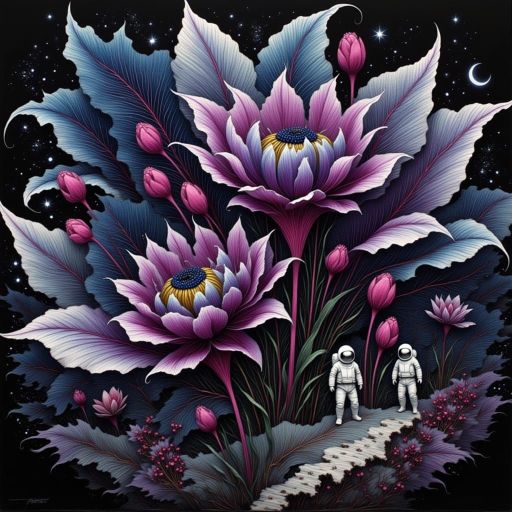 Surreal Arid Planet Landscapes in Glossy Ink Style