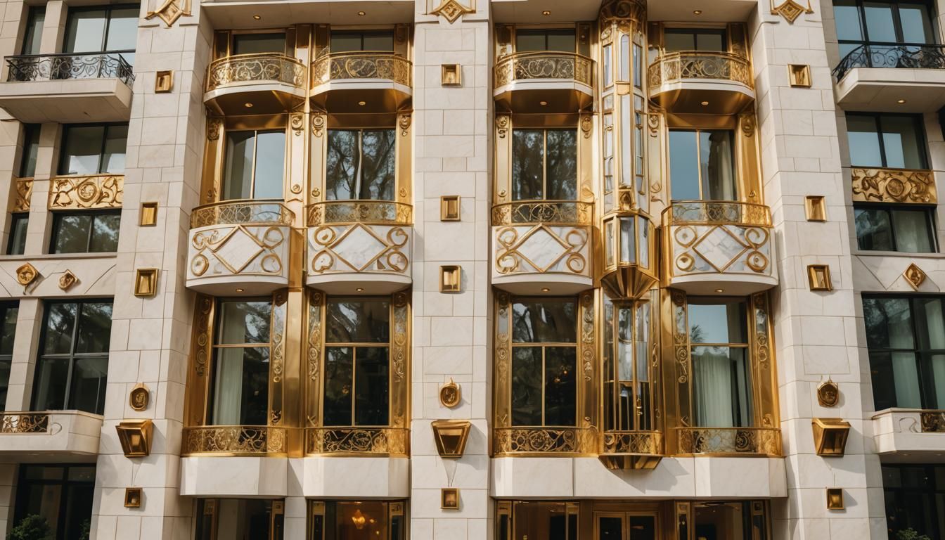 Luxurious Geometric Apartment Building in Art Deco Style