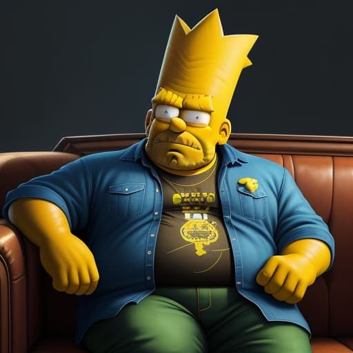 Fantasy Portrait of Bart Simpson's Rotund Cousin