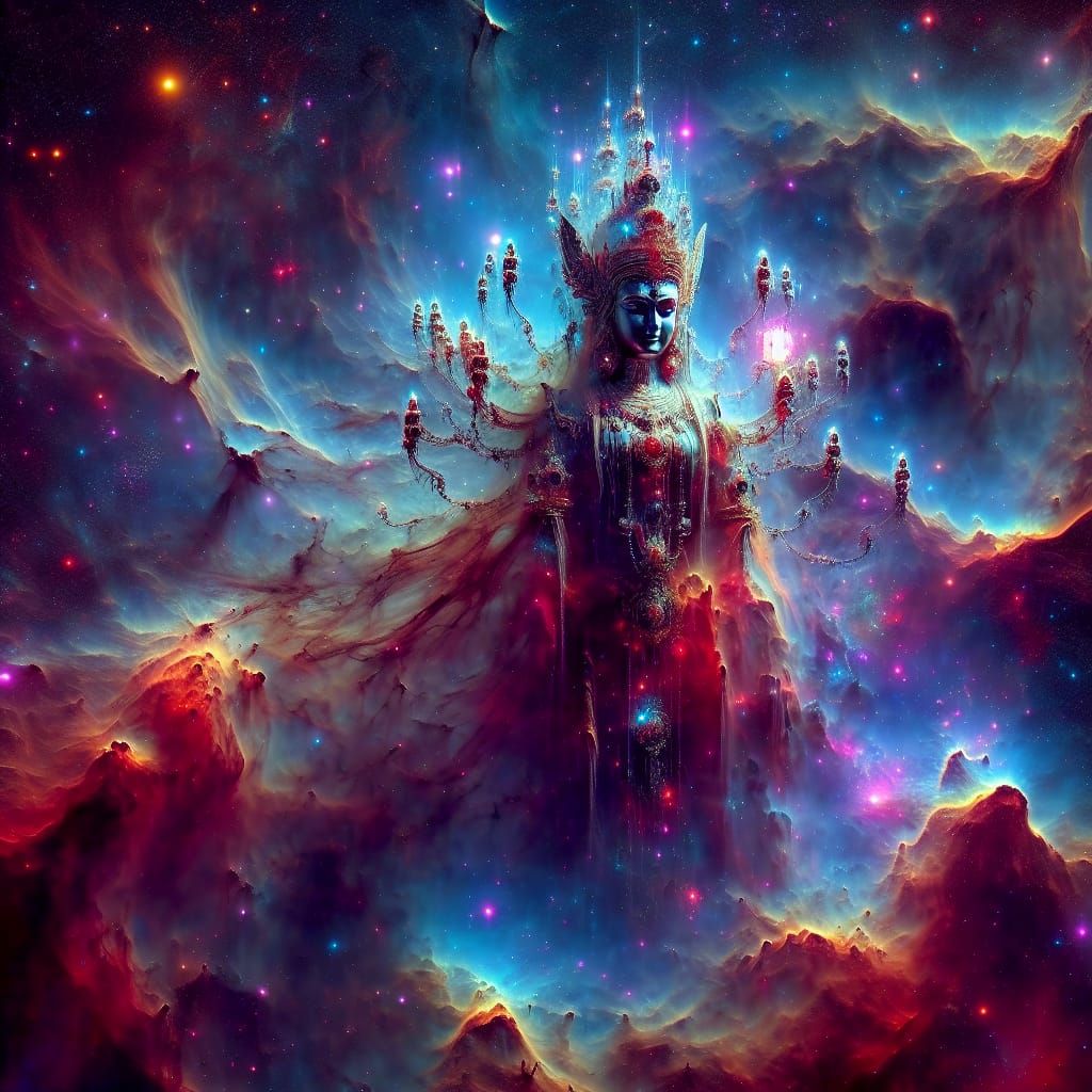 Cosmic Nebula Shaped Like Ancient Deity