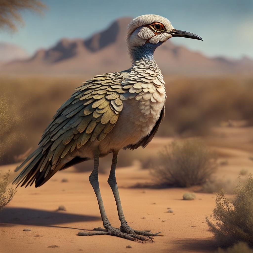 Karoo Korhaan in Detailed Matte Painting