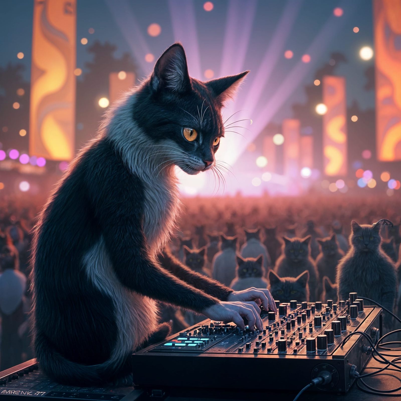 Anthropomorphic Cat DJ Rocks Tomorrowland in 4K