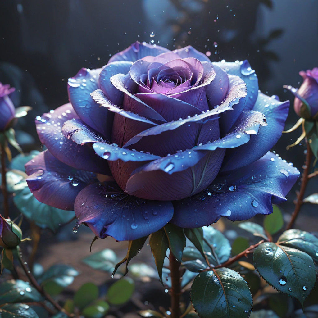 Hyper-Realistic Anime Rose in Ethereal Light