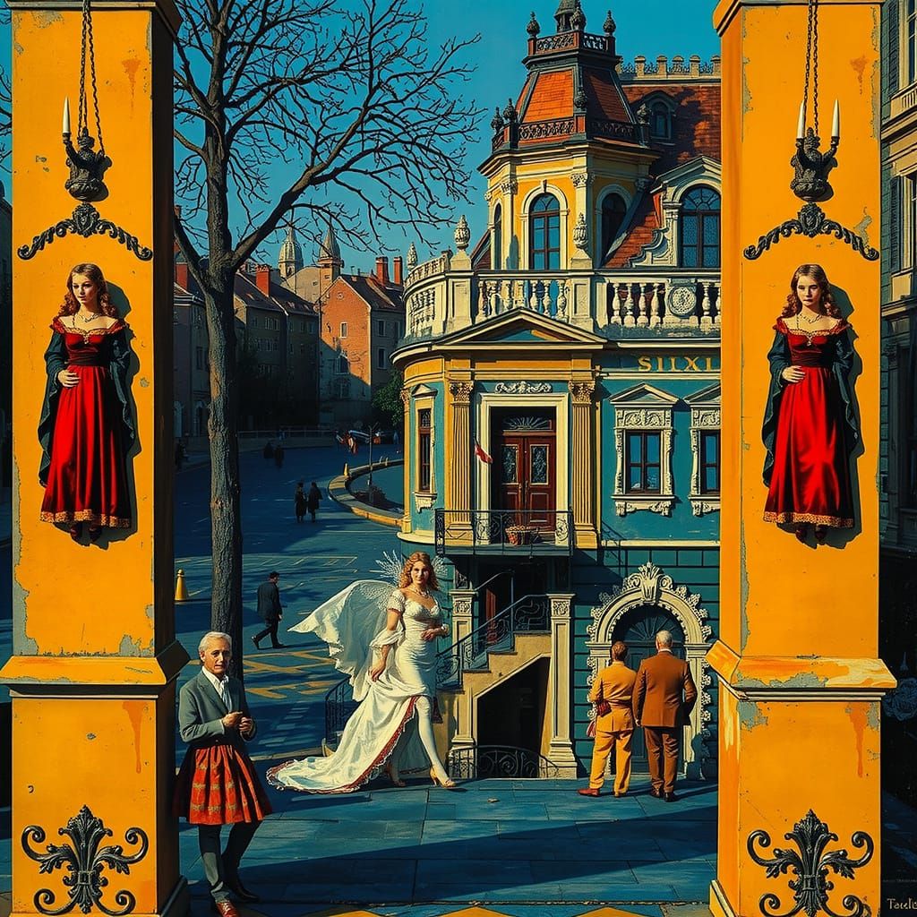 Hyperrealistic Fusion of Romanticism and Baroque Art