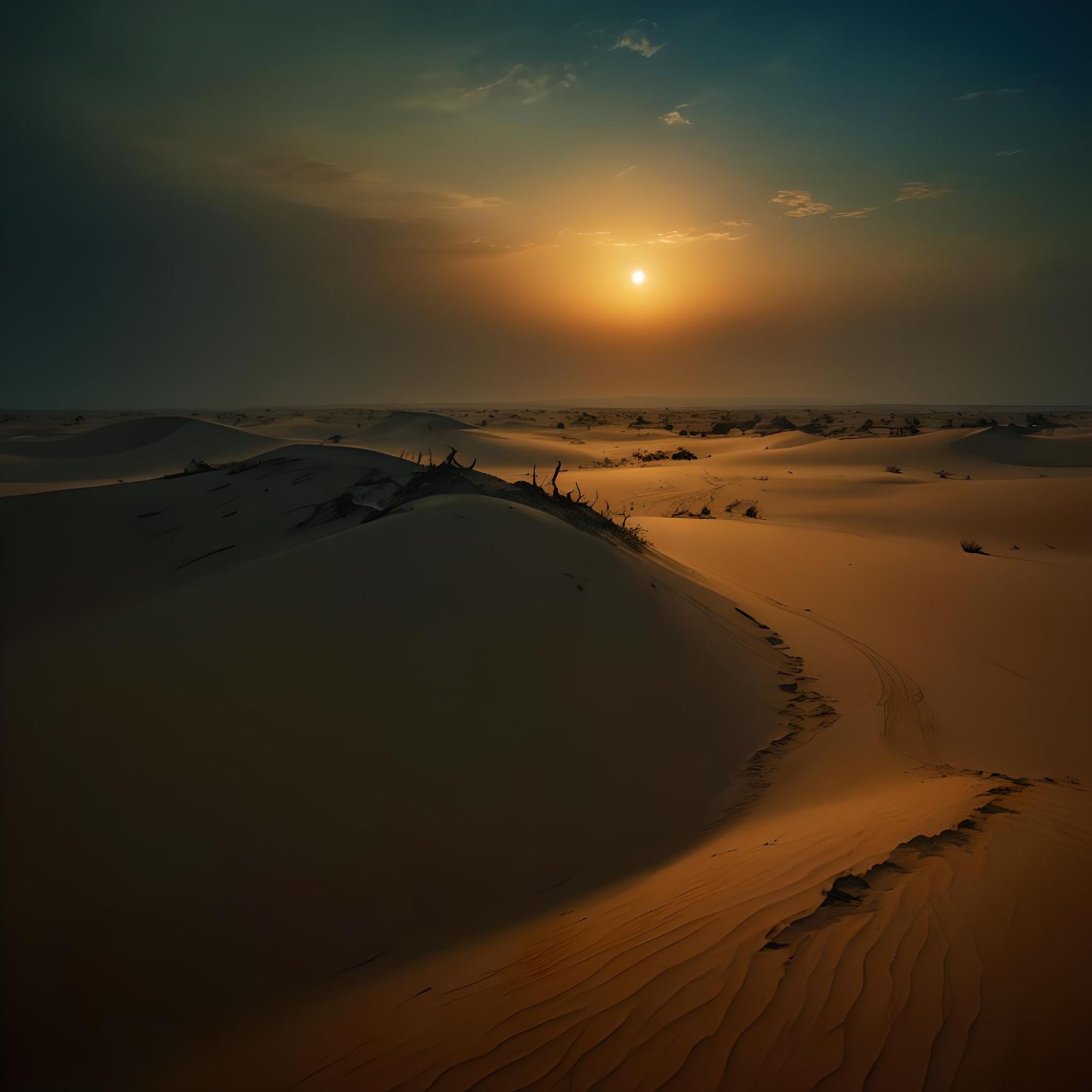 Polluted Tropical Desert Landscape Concept Art