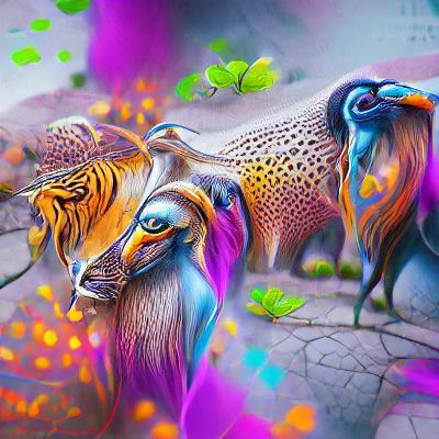 Magical Wild Animals in Jaipur Zoo: Psychedelic Concept Art