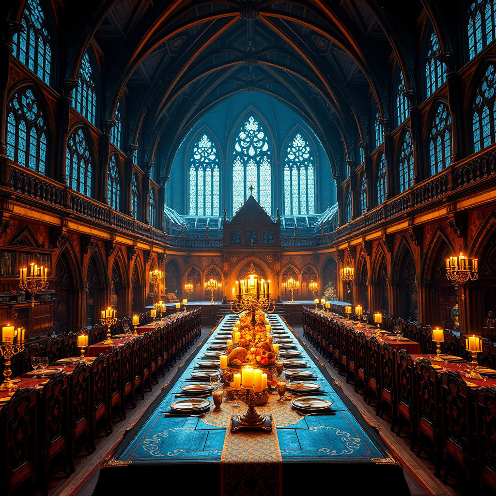 Enchanted Hogwarts Great Hall in Winter Wonderland