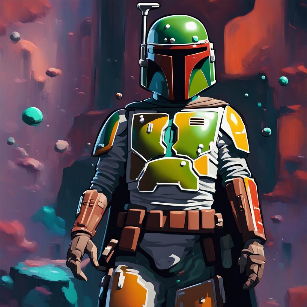 Boba Fett in Virtual Reality Oil Painting