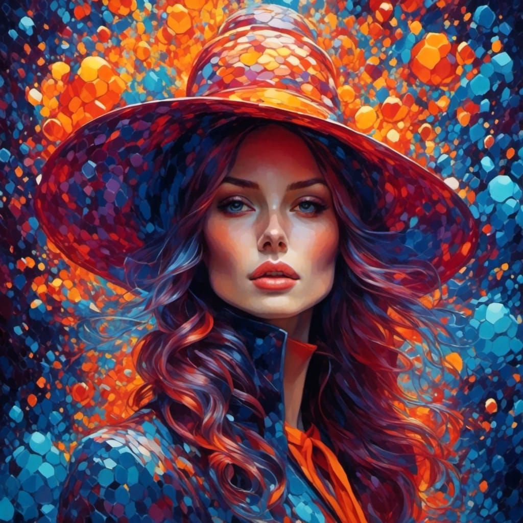 Galactic Fashion Hat with Vibrant Colors