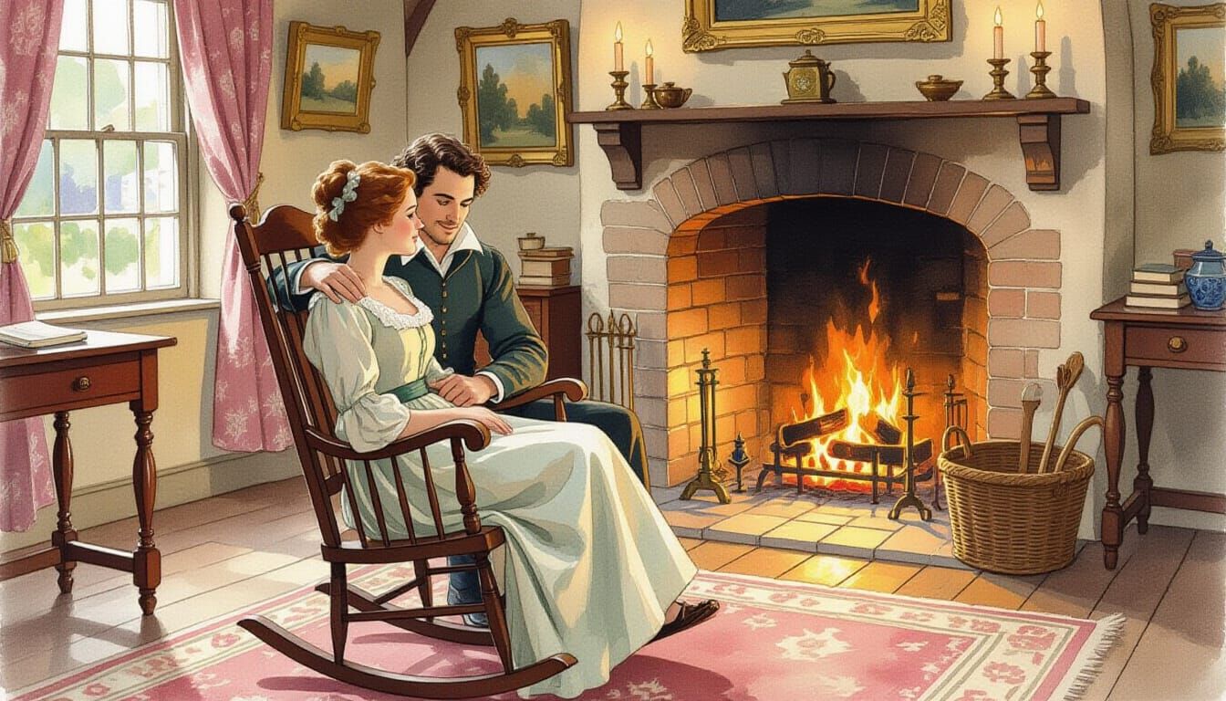 Shakespeare Family Drawing Room in Watercolor Style