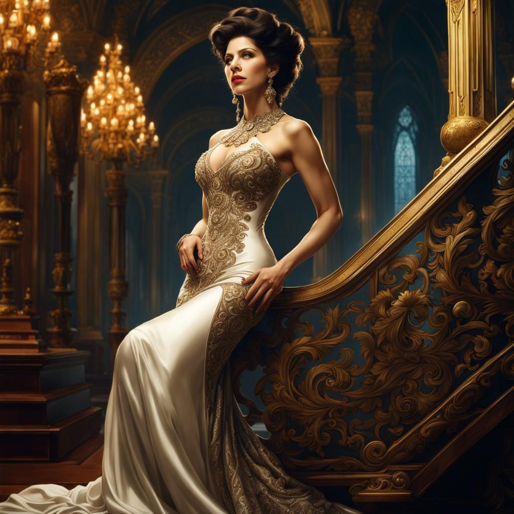 Marissa Tomei in a elegant evening dress