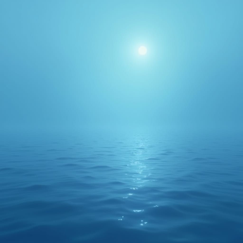 Serene Blue Waters: A Minimalist Dreamscape