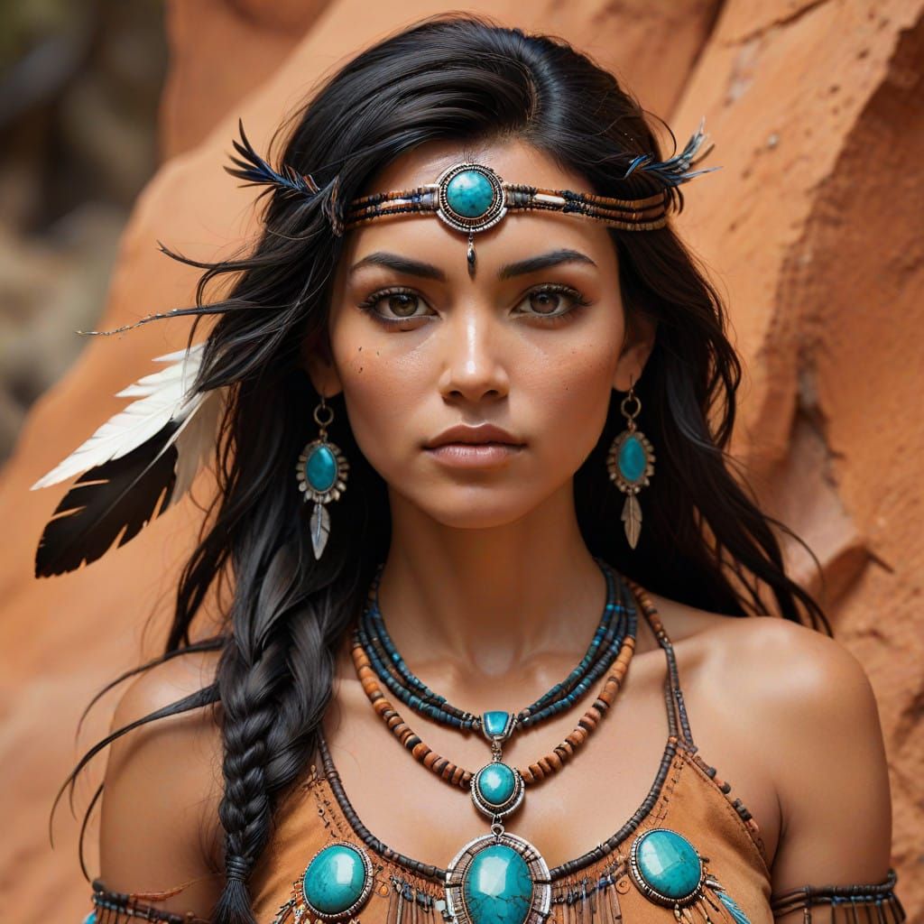 Native American Goddess in Earthy Splendor