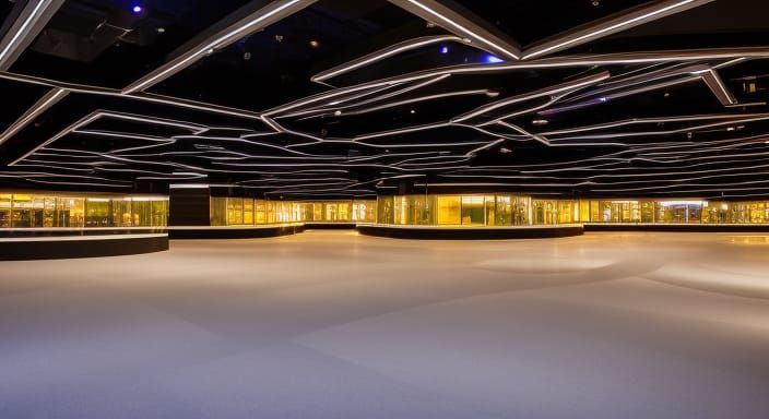 Eerie 90s Liminal Space Mall with Gradient Lighting