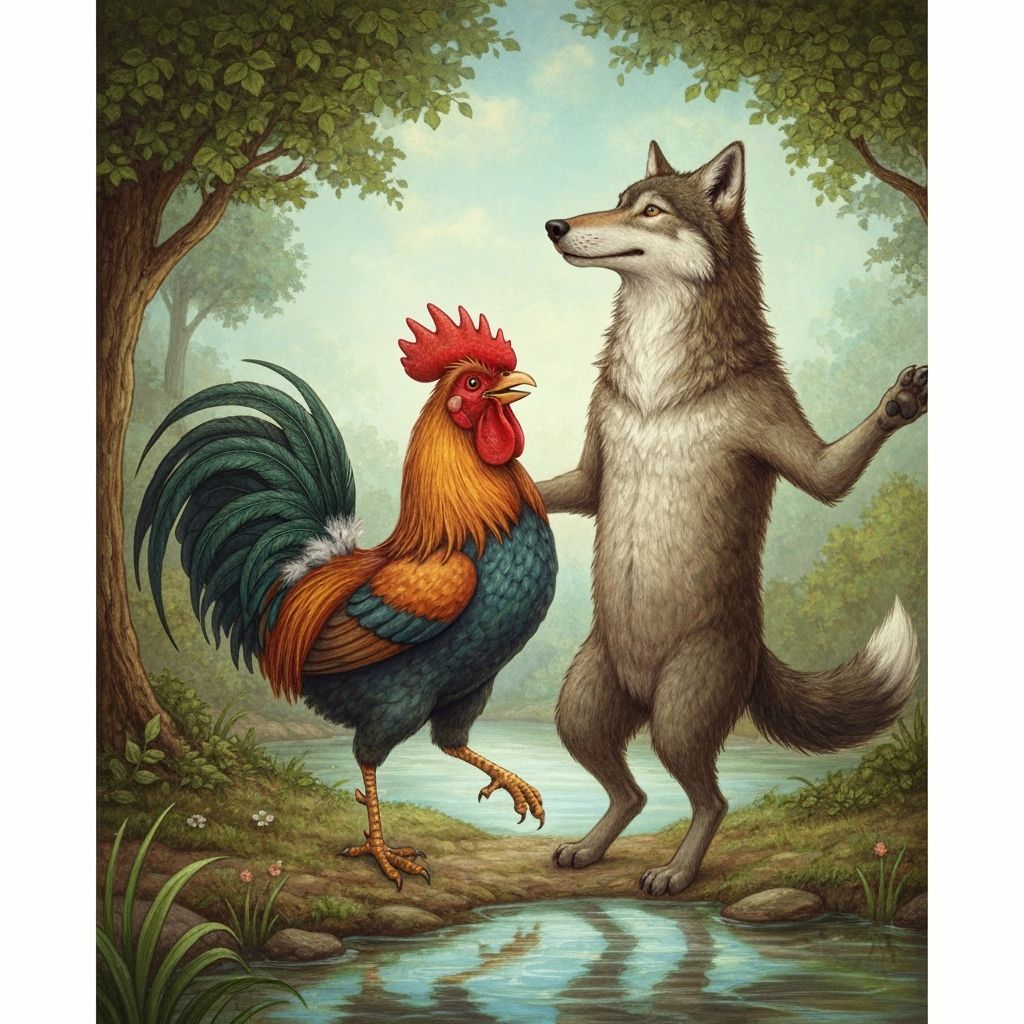 Happy Rooster and Wolf Dance by River