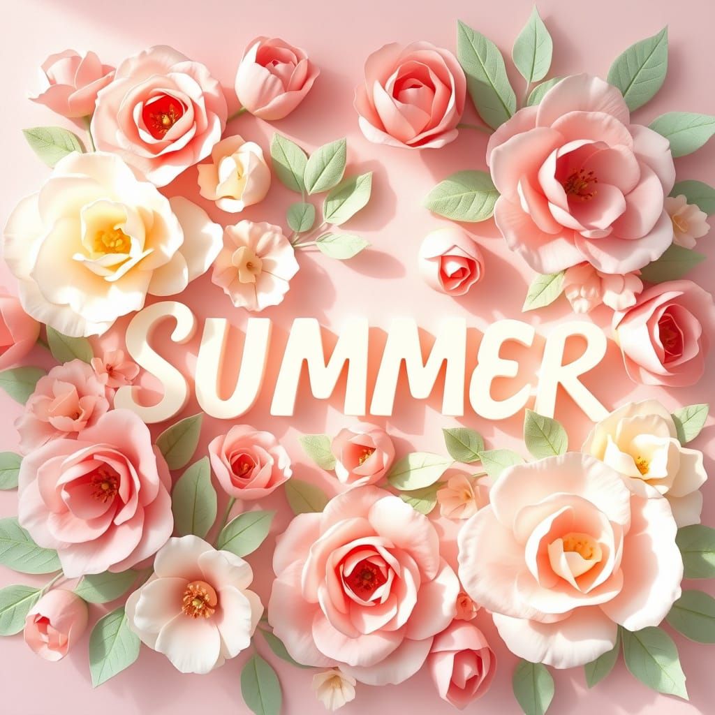 Pastel Mother's Day Floral Arrangement with 3D Text