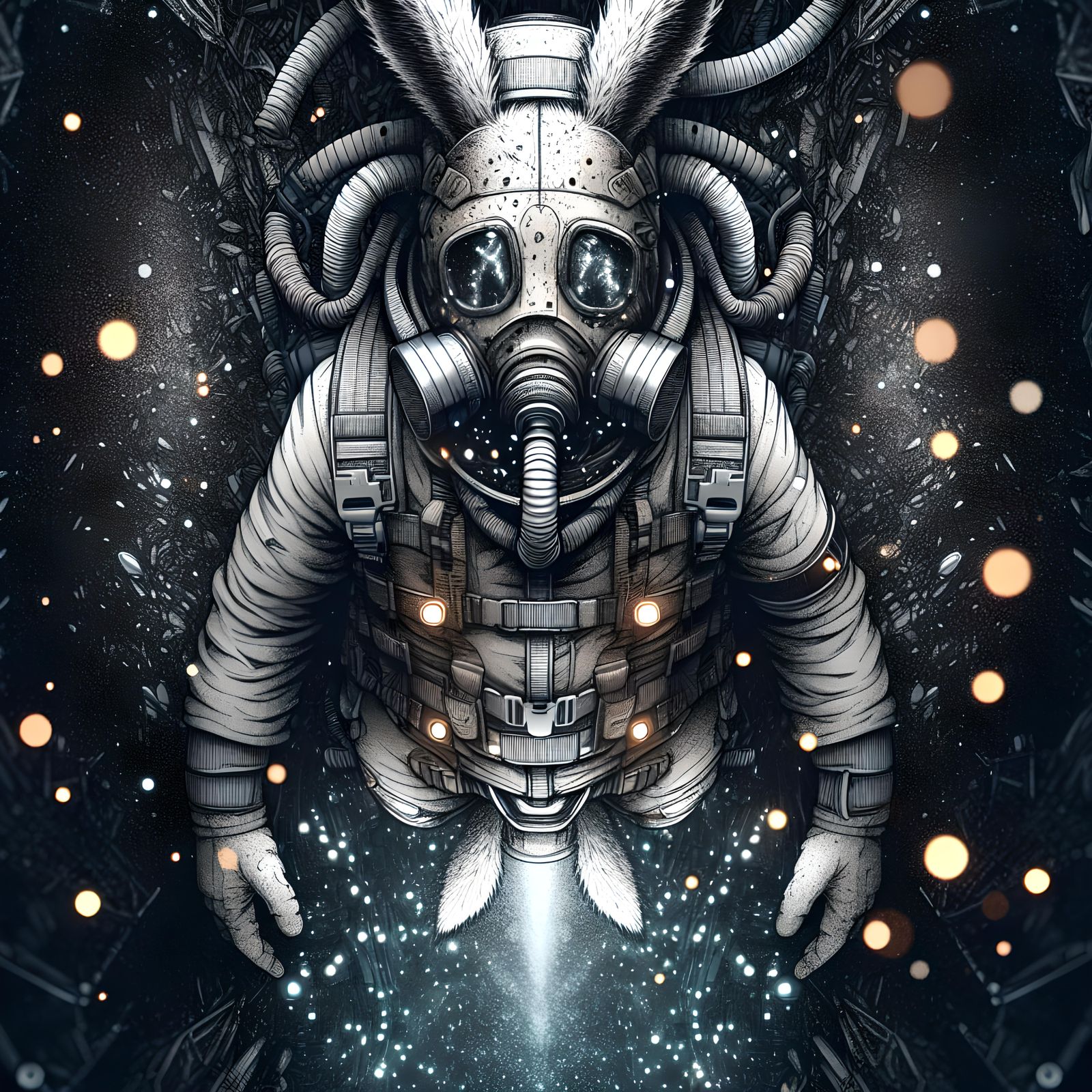 Rabbit Character's Claustrophobia: An Emotional Illustration