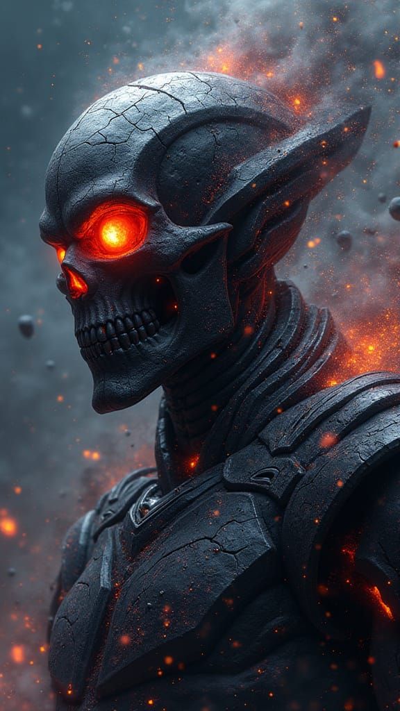 Galactic Warlord Dissolving in Cosmic Battlefield