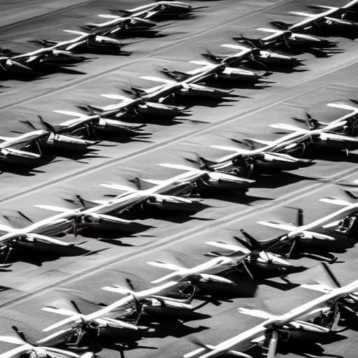 Military Aircraft Squadron on Airfield: Professional Photogr...