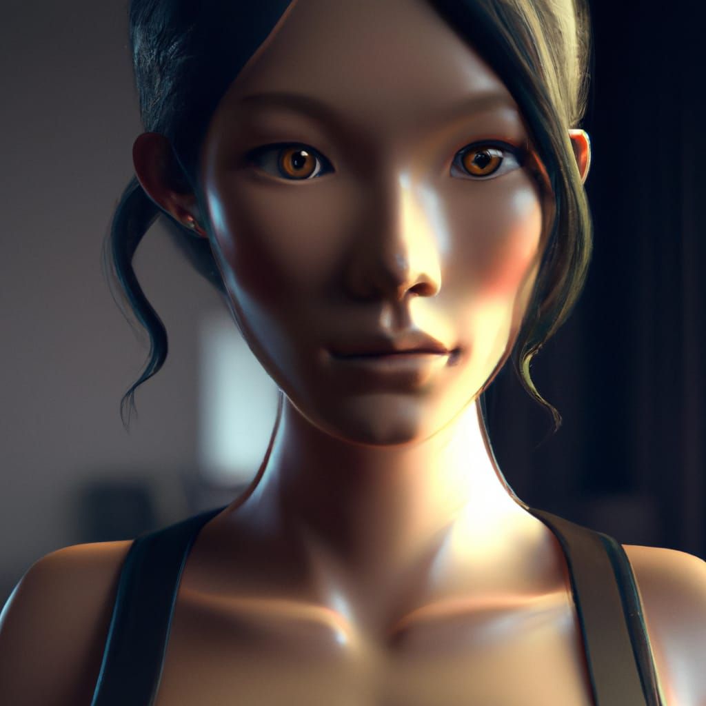 Detailed Portrait of a Beautiful Bodybuilder